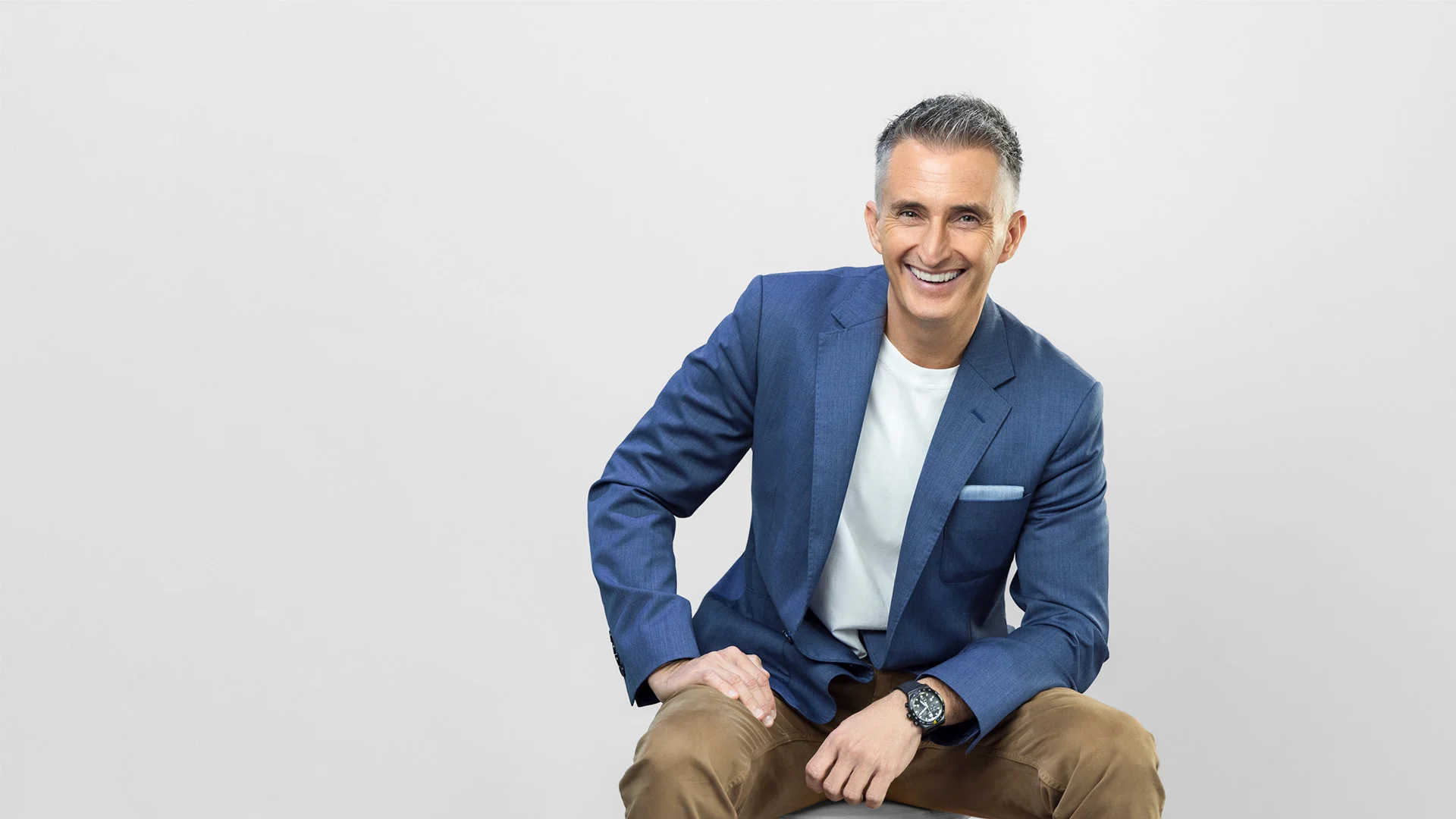 A personal branding portrait of a local VC