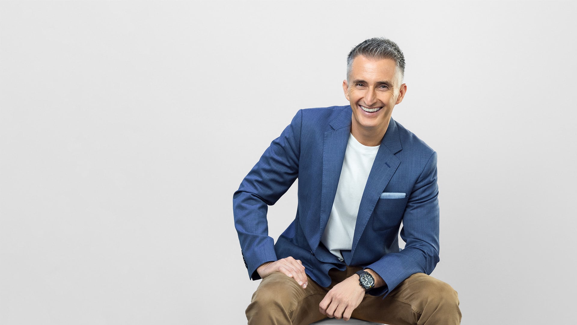 A personal branding portrait of a local VC