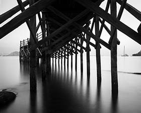 The view from Ayana Komodo Resort underneath Naga Pier and out to the Flores Sea