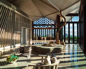 Stunning views from the reception area of the Ayana Komodo Resort