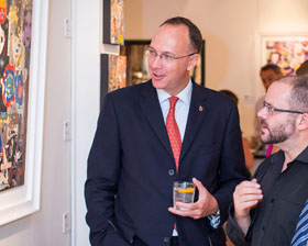 Event photography at an art gallery with VIP guests